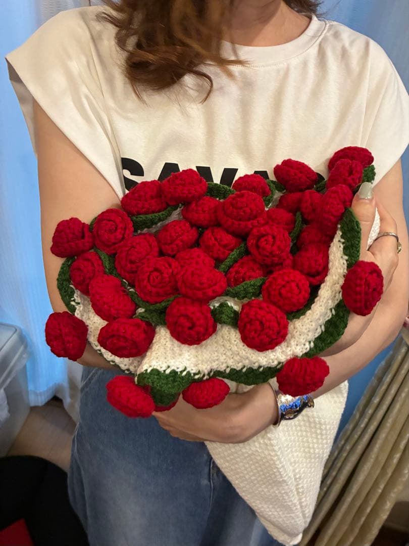 赤のローズブランケット直径110センチ