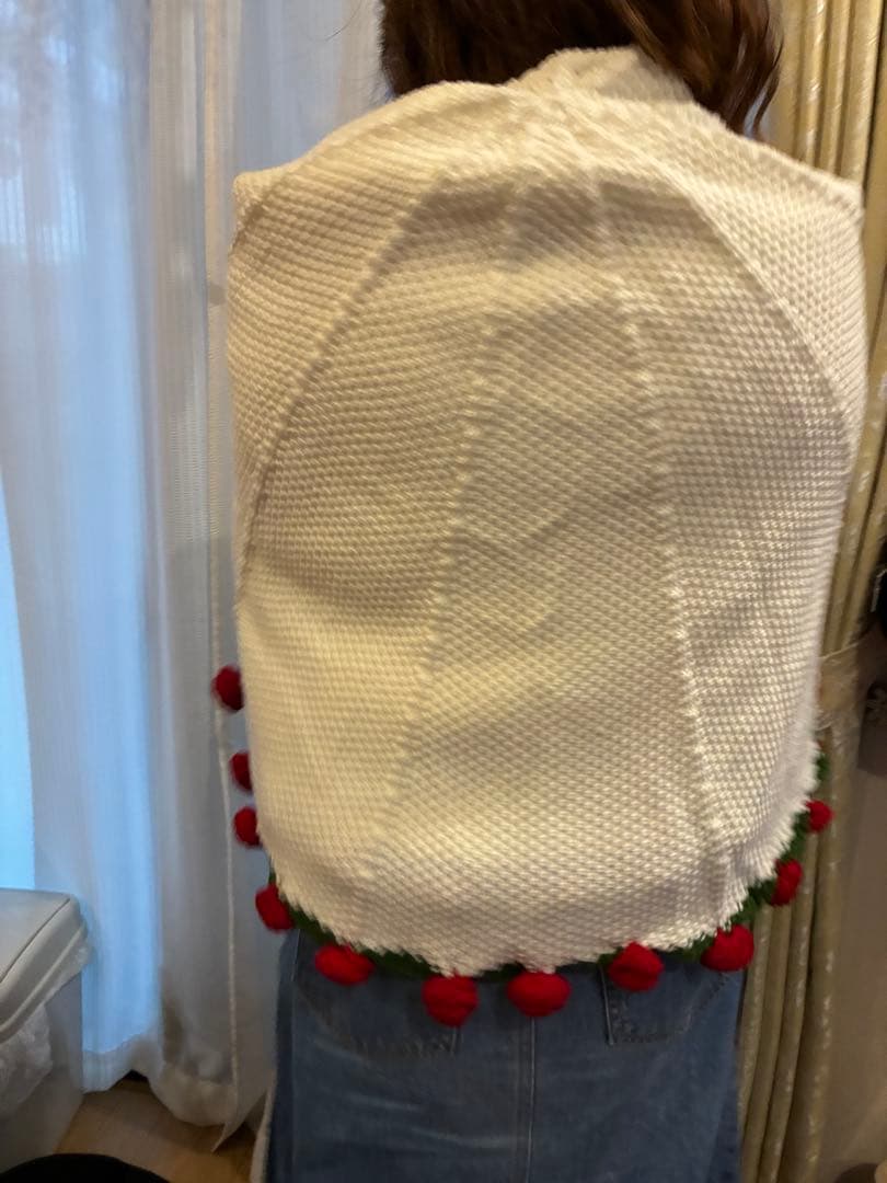 赤のローズブランケット直径110センチ