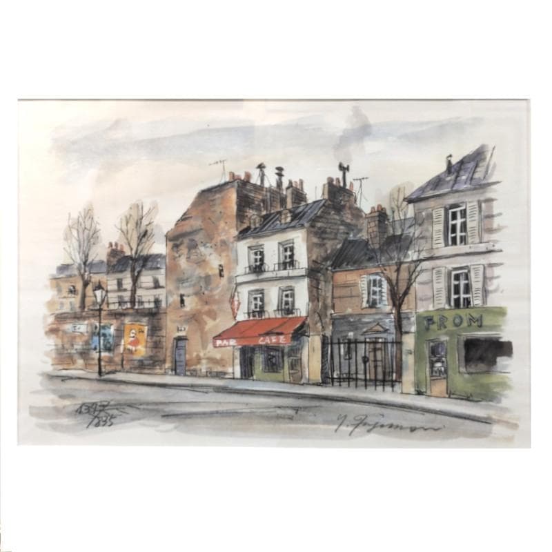 ☆藤森悠二☆「ヨーロッパ風景」リトグラフ　大衣サイズ　新品額！