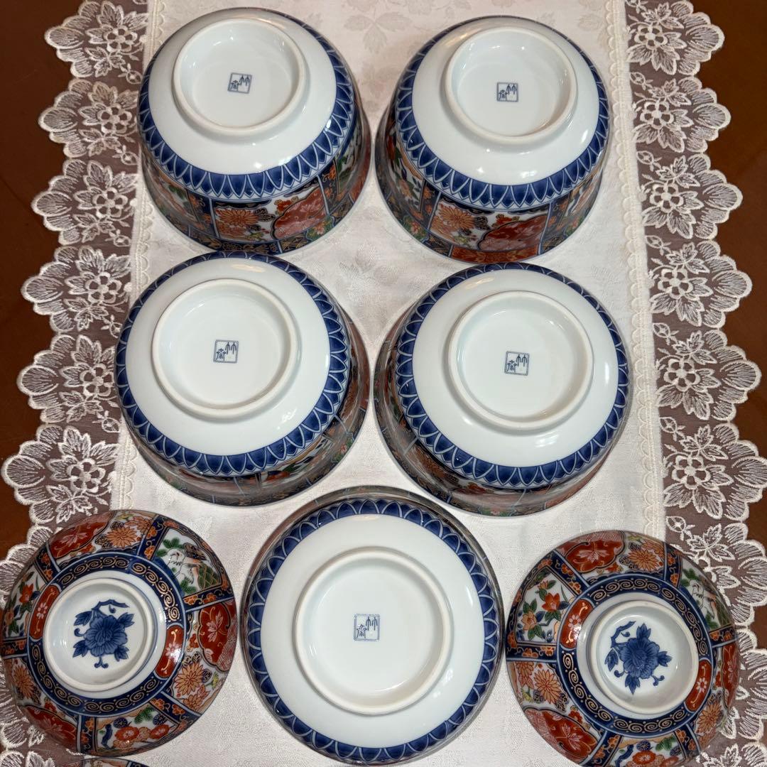 有田焼　林斎　金彩　古伊万里　蓋付小どんぶり　雑煮碗　5客セット　未使用