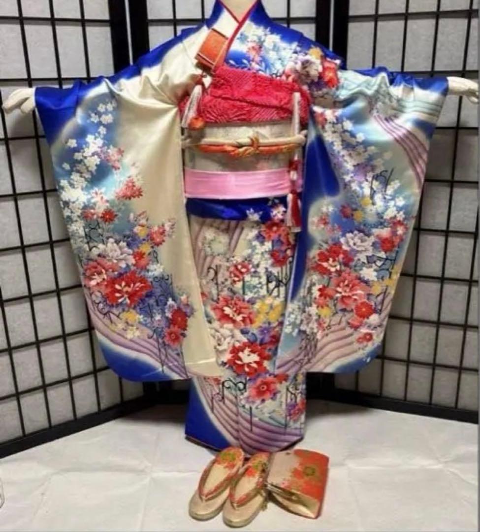 七五三　着物セット　7歳　ふくら雀　ハーフ成人式　十三詣り　ジュニアサイズ