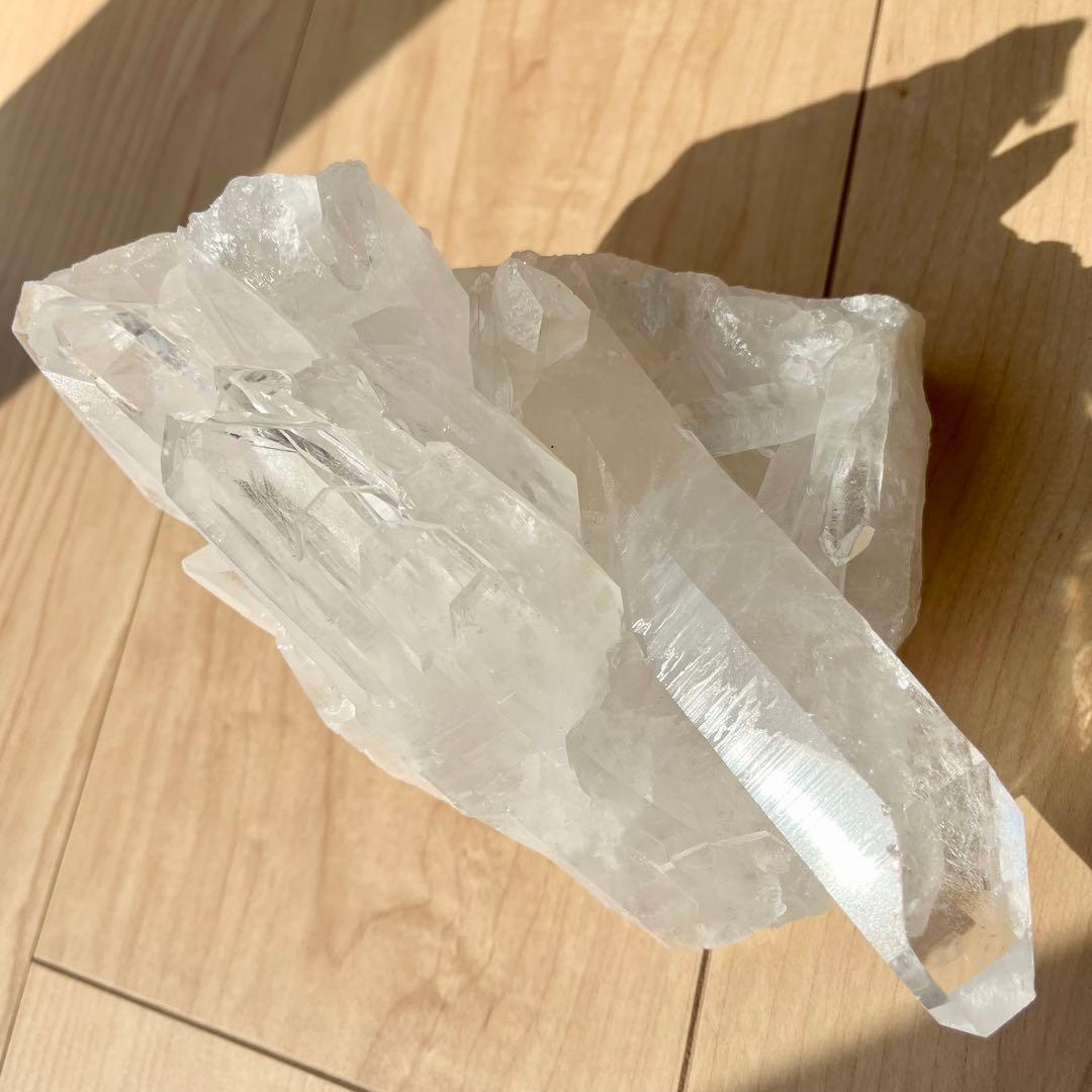 アーカンソー水晶　クラスター　原石　虹入り　大型約1.1キロ　希少