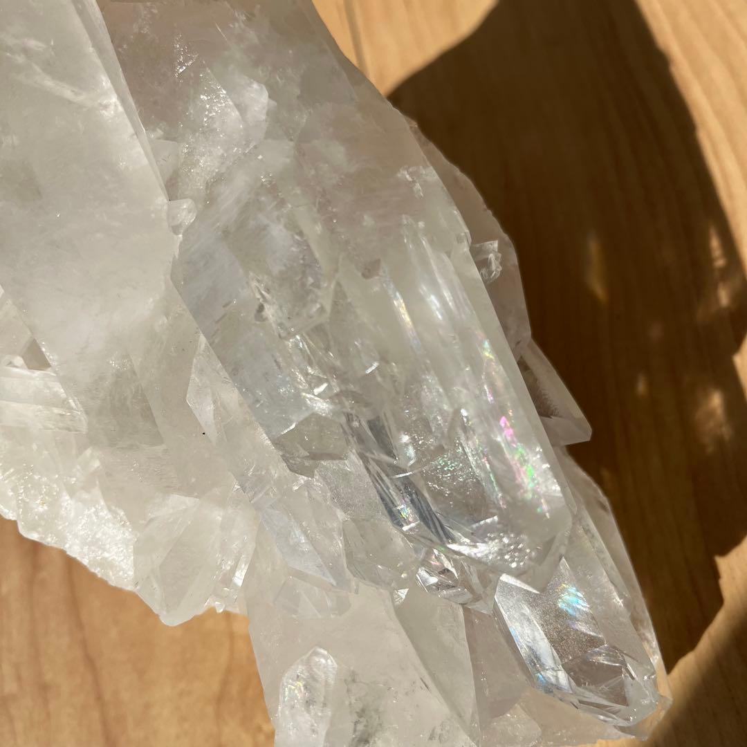 アーカンソー水晶　クラスター　原石　虹入り　大型約1.1キロ　希少