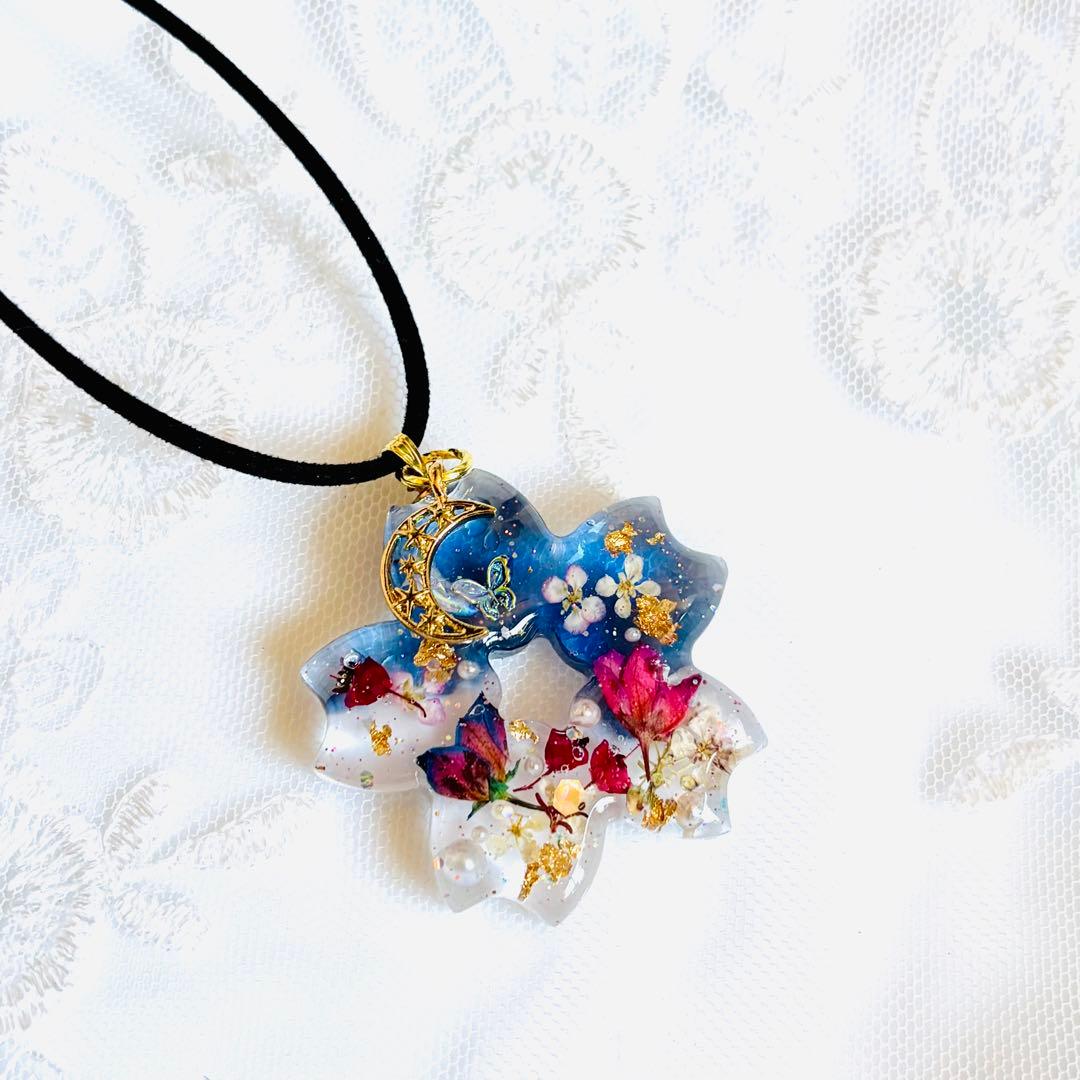 No.2091★ハンドメイド★花時計♡フラワーレジンネックレス