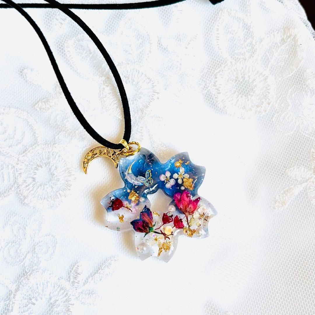 No.2091★ハンドメイド★花時計♡フラワーレジンネックレス
