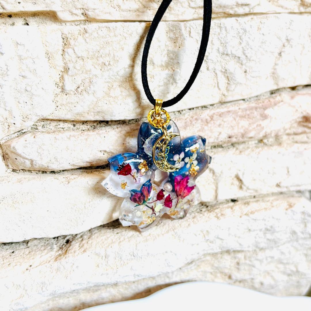 No.2091★ハンドメイド★花時計♡フラワーレジンネックレス