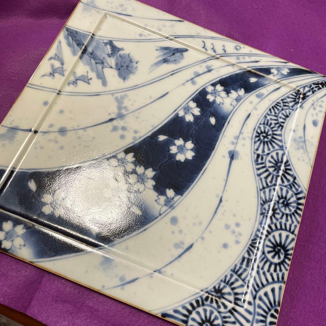 有田焼 福泉窯のプレート皿大正方形皿