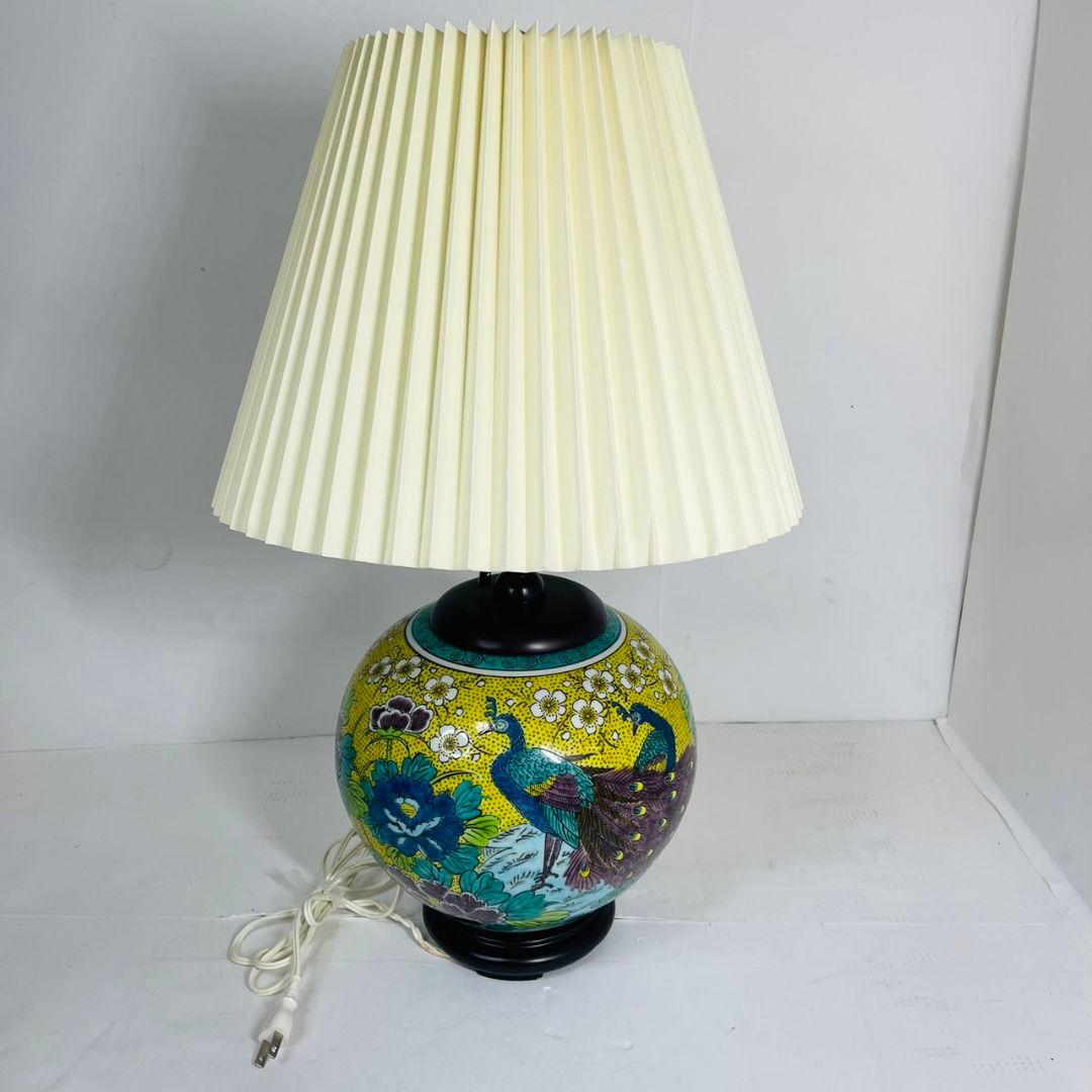 九谷焼き 間接照明 フロアランプ 孔雀 牡丹 高級 伝統 日本