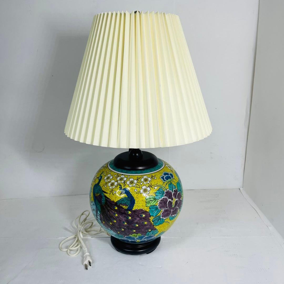 九谷焼き 間接照明 フロアランプ 孔雀 牡丹 高級 伝統 日本