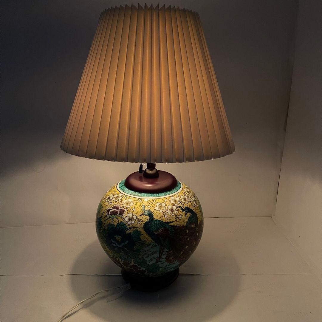 九谷焼き 間接照明 フロアランプ 孔雀 牡丹 高級 伝統 日本