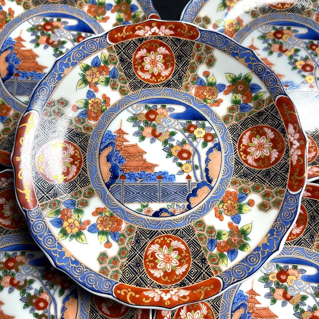 有田焼　龍峰窯 京紫　金彩古伊万里　銘々皿揃　５枚　取り皿