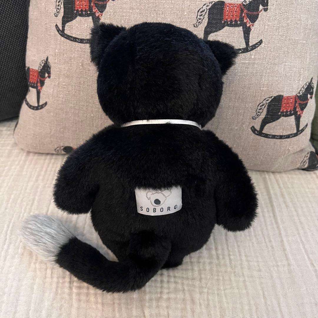 そぼろ ぬいぐるみ 黒猫 ハンドメイドぬいぐるみ ねこ