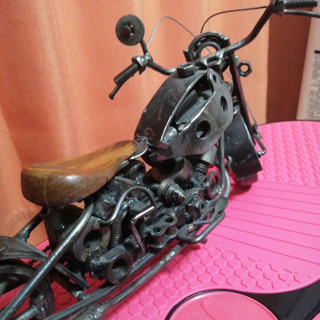 オートバイ　アート鉄３０年物　メタル素材