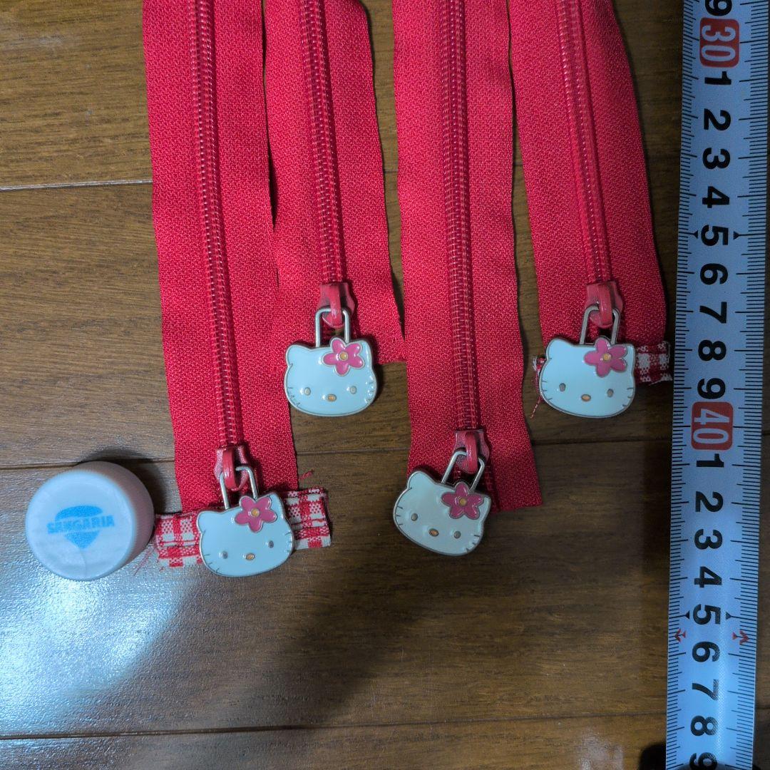キティ 非売品ポーチ キティ非売品ファスナー キティチャームリメイク品 花キティ