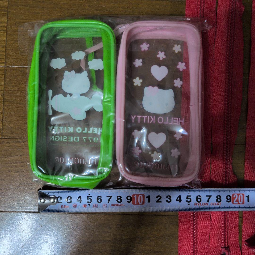 キティ 非売品ポーチ キティ非売品ファスナー キティチャームリメイク品 花キティ