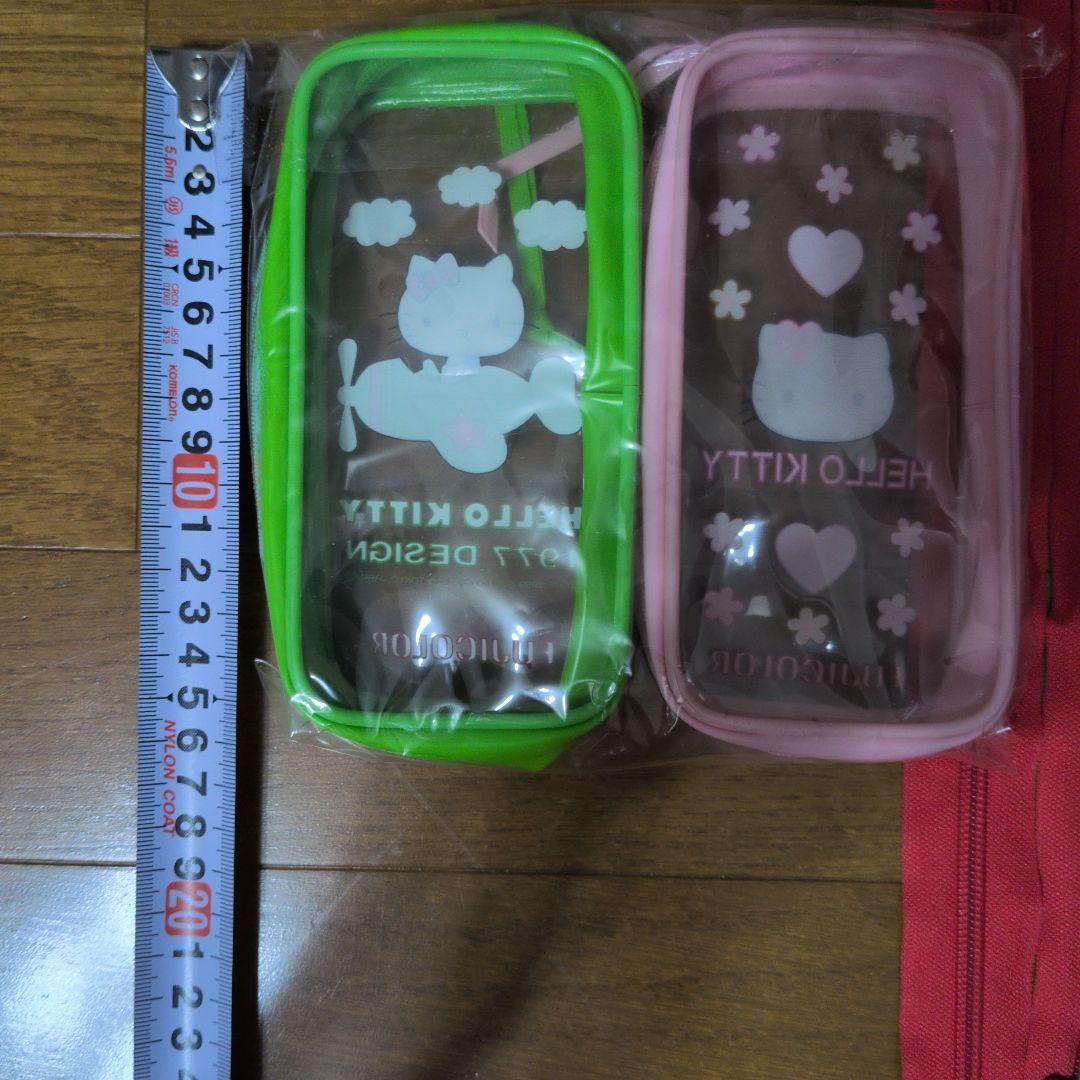 キティ 非売品ポーチ キティ非売品ファスナー キティチャームリメイク品 花キティ