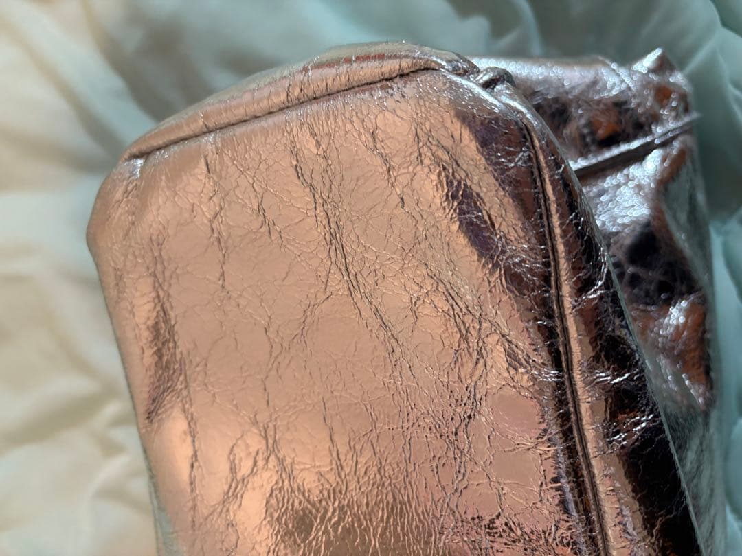 イアパピヨネ 2way 仕切り トートバッグ ショルダー シルバー