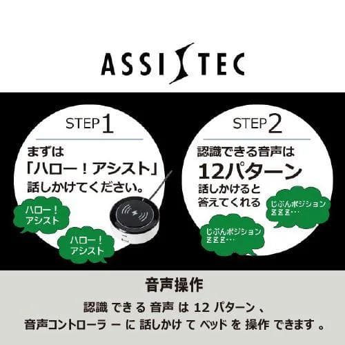 電動リクライニングベッドフレーム アシステック1プラス セミダブル グレー
