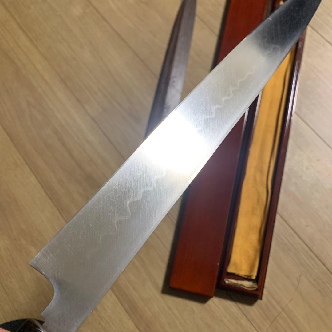 不動國行　玄海正国　水本焼き　柳　包丁　360 尺2 漆桐箱　黒檀鞘黒檀柄