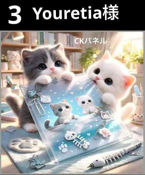 オーダーページ　ハンカチ542 ねこちゃん柄　ハンドメイド3/9
