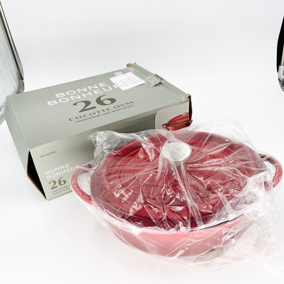 BONNE BONHEUR（ボンヌボヌール）ココットオーバル 26cm（レッド）