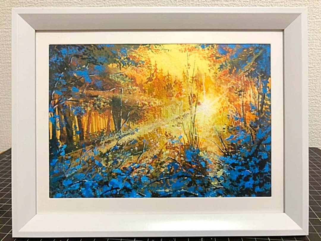 水彩画　風景画　原画　光 絵画 イラスト