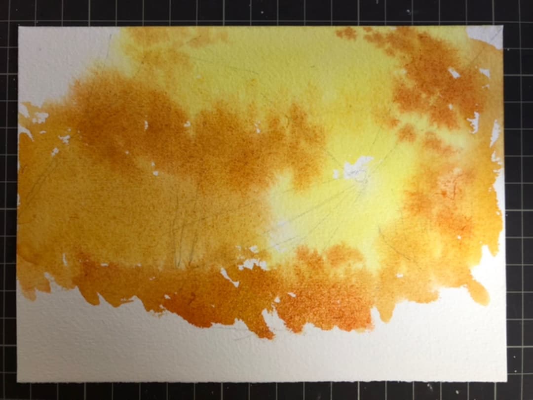 水彩画　風景画　原画　光 絵画 イラスト