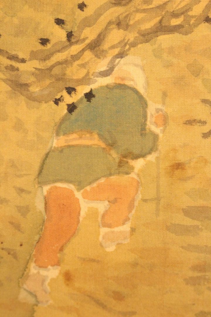 No5898掛軸　在印　中居曠谷　夏の瀧図　絹本　共箱　日本画　古美術　送料無料