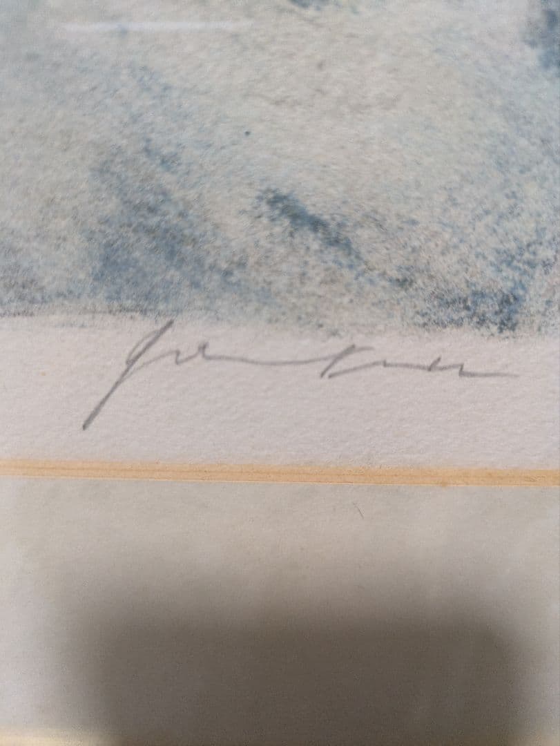 ジャン・ジャンセン？「雪の風景」？？リトグラフ 直筆サイン エディション有 額装