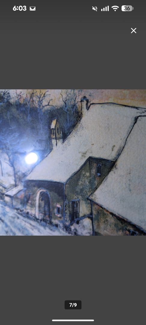 ジャン・ジャンセン？「雪の風景」？？リトグラフ 直筆サイン エディション有 額装