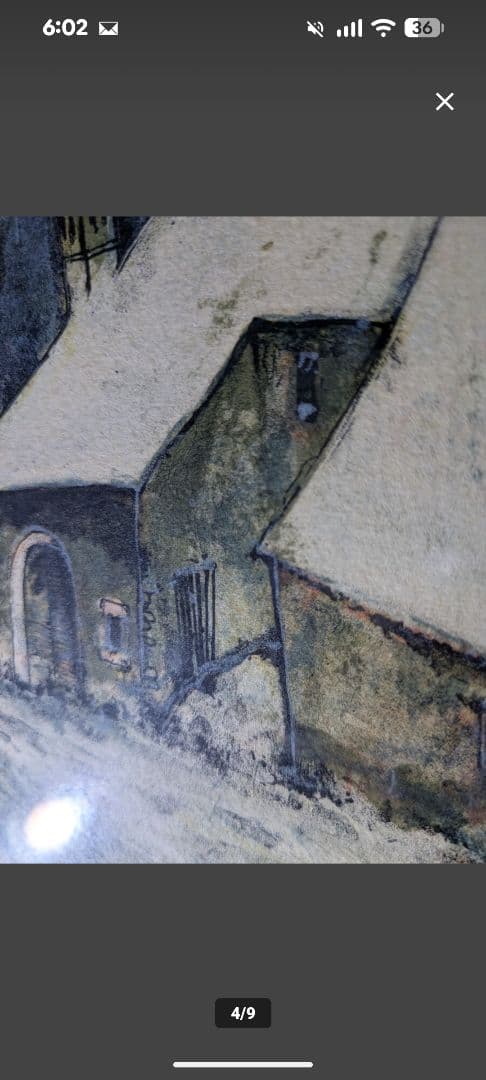 ジャン・ジャンセン？「雪の風景」？？リトグラフ 直筆サイン エディション有 額装