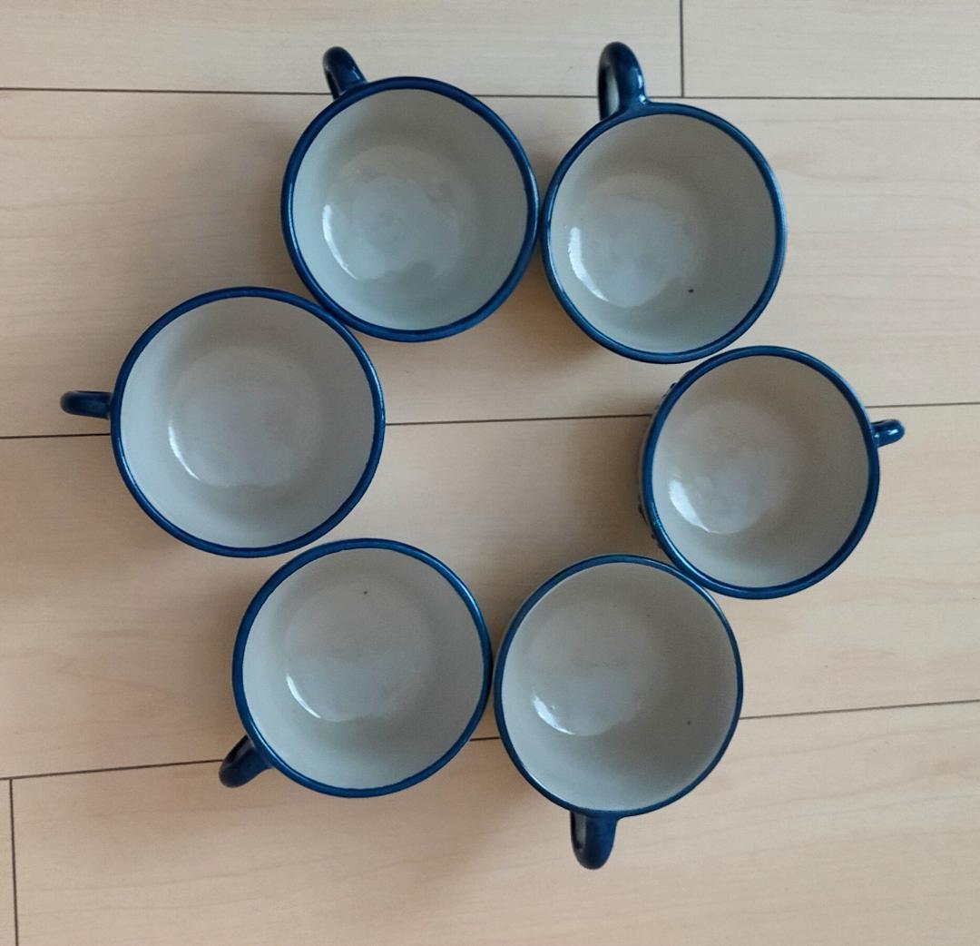 メキシコ　プエブラ州　タラベラ焼き　カップ＆ソーサー６点