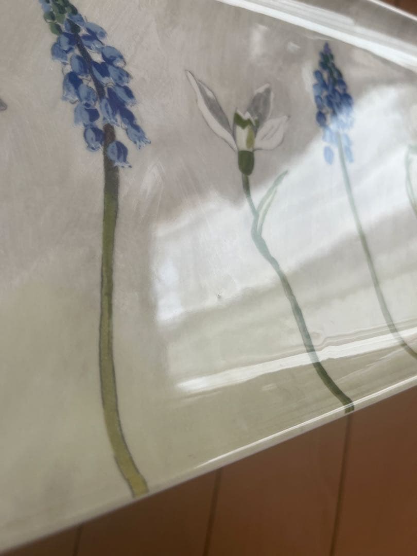 ジアン　アリス　ムスカリ　スノードロップ　花　長方形　皿　ロングトレイ