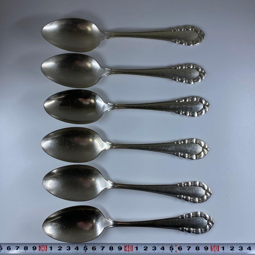 ジョージジェンセン　ローズリリーディナースプーン　6本　袋付401g 19.6㎝