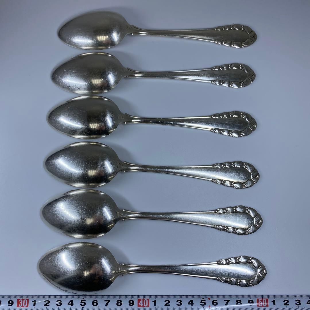 ジョージジェンセン　ローズリリーディナースプーン　6本　袋付401g 19.6㎝