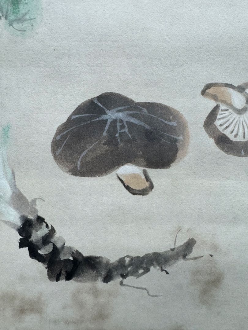 【43】晁華 水墨画 掛軸 肉筆 紙本 共箱 花鳥図 日本画