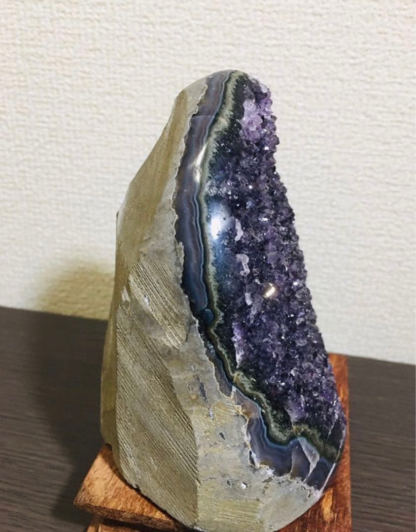 色濃い　超大高品質アメジストドームミニクラスター　台座込　送料無料