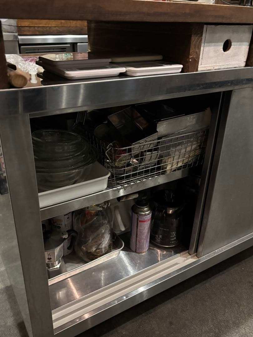 調理台　キッチンカウンター　既製品に自作　ステンレス製　高さ90cm