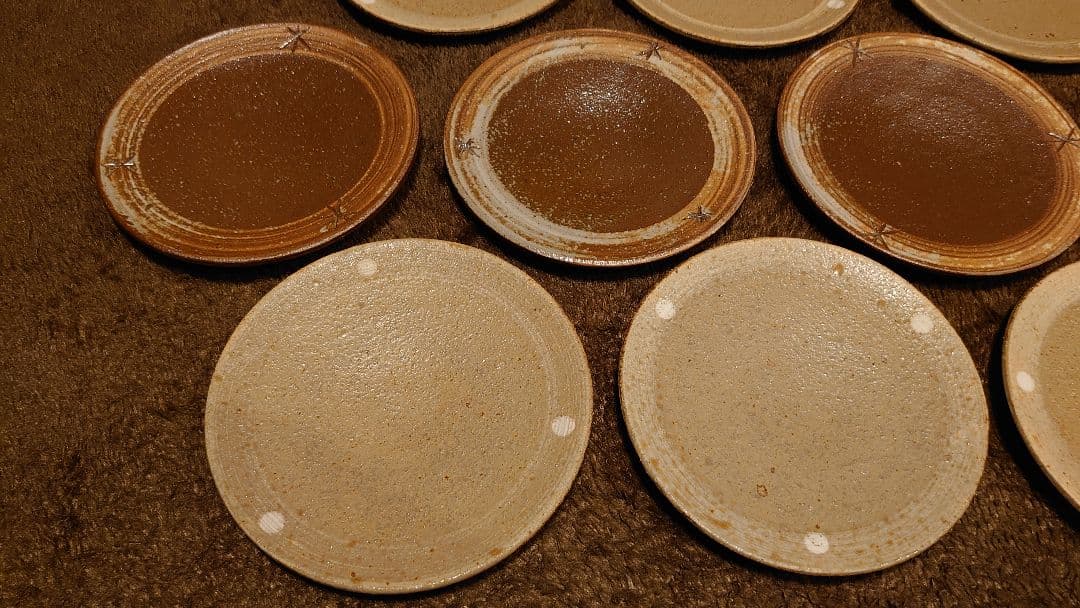 古越前　越前焼　豆皿　菓子皿　２種　１０客