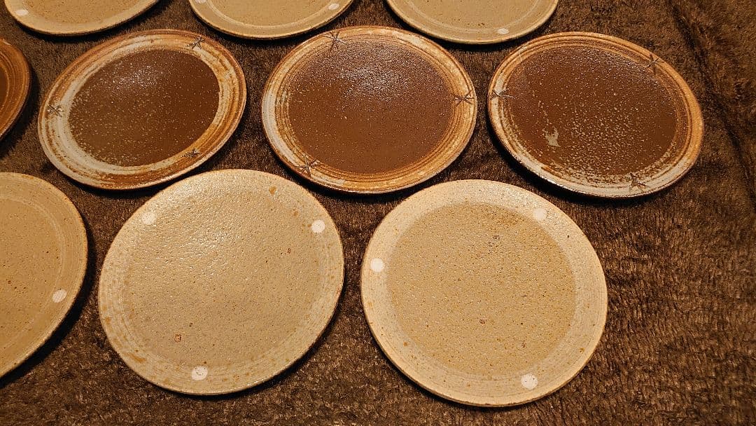 古越前　越前焼　豆皿　菓子皿　２種　１０客