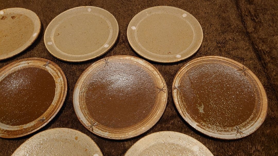 古越前　越前焼　豆皿　菓子皿　２種　１０客