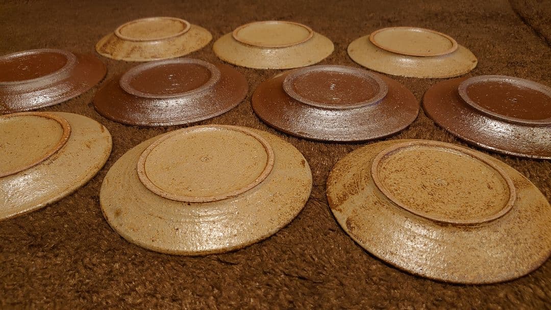 古越前　越前焼　豆皿　菓子皿　２種　１０客