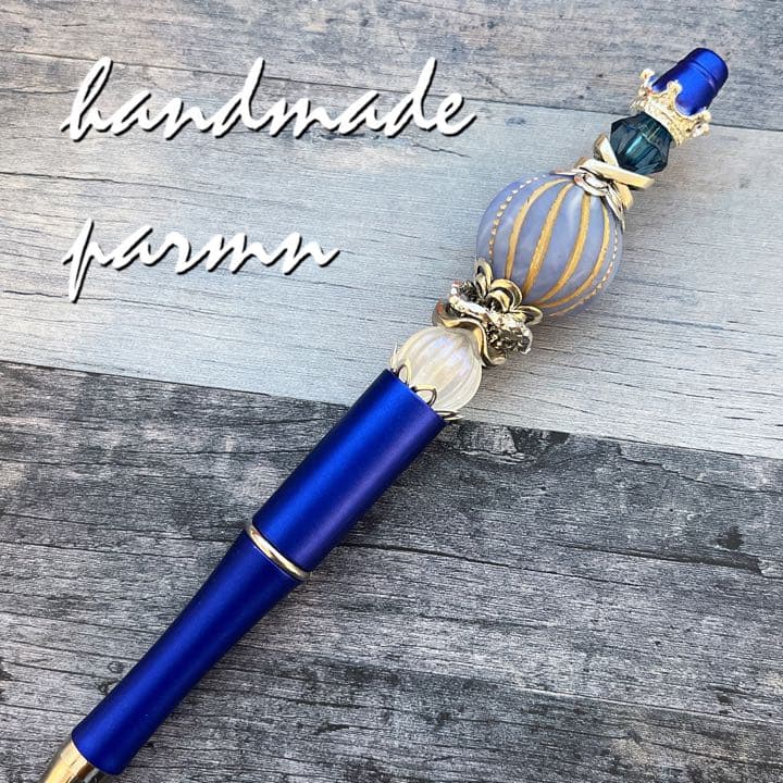 オリジナル手染め❤レア♪大玉別注韓国Sラインビーズのボールペン♪