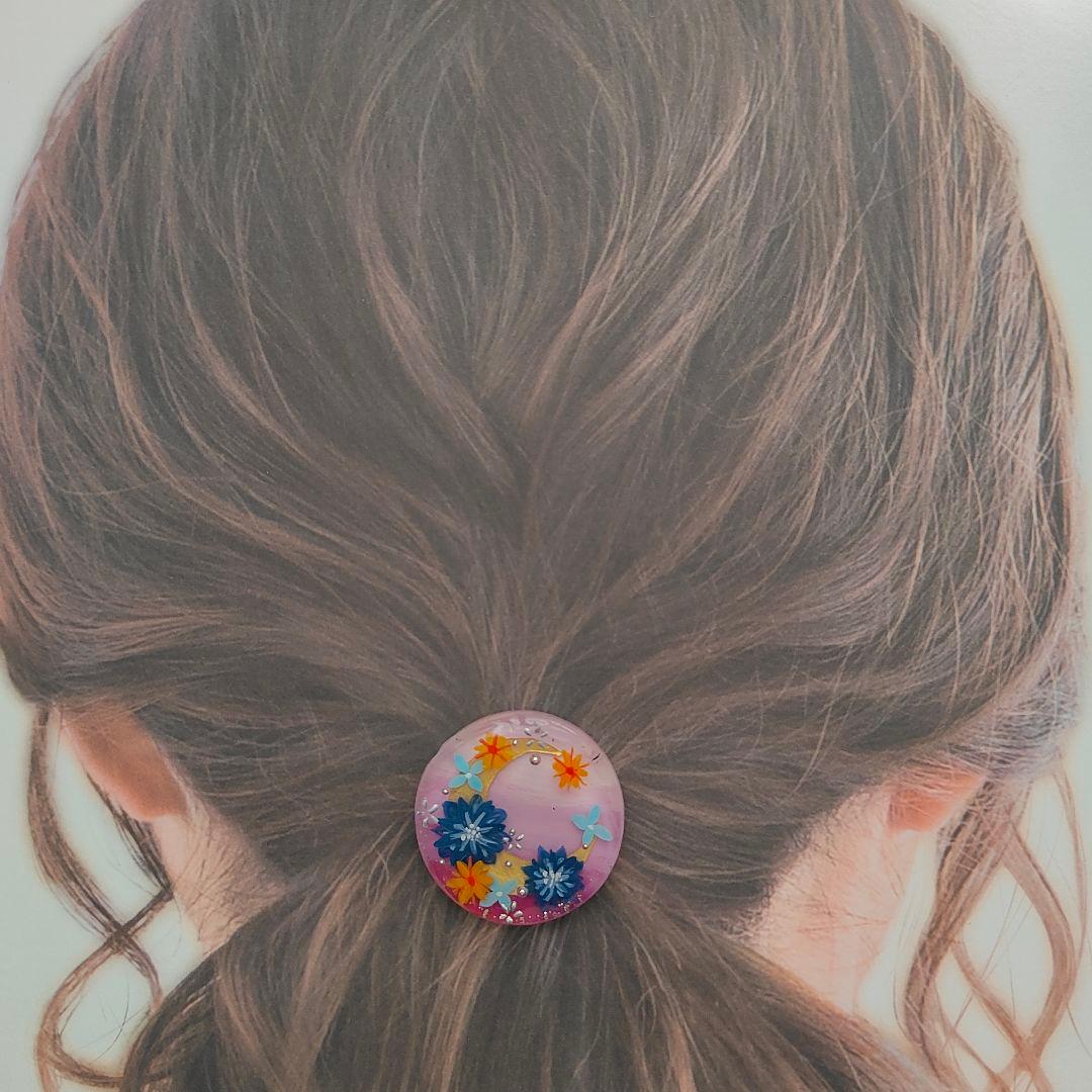 【898】ハンドメイド　レジン　ヘアゴム　ポニーフック