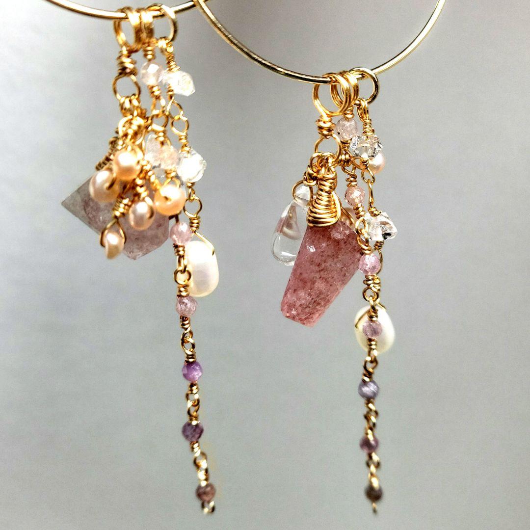 確認用 14kgf と天然石のチャームセット ②