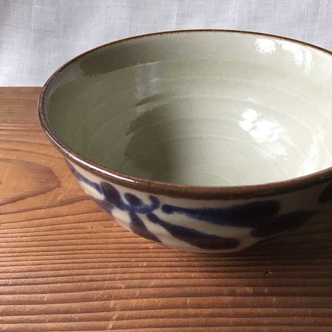 おおしまりくです。新品美濃焼　琉球瑠璃唐草　染付麺鉢　5枚セット