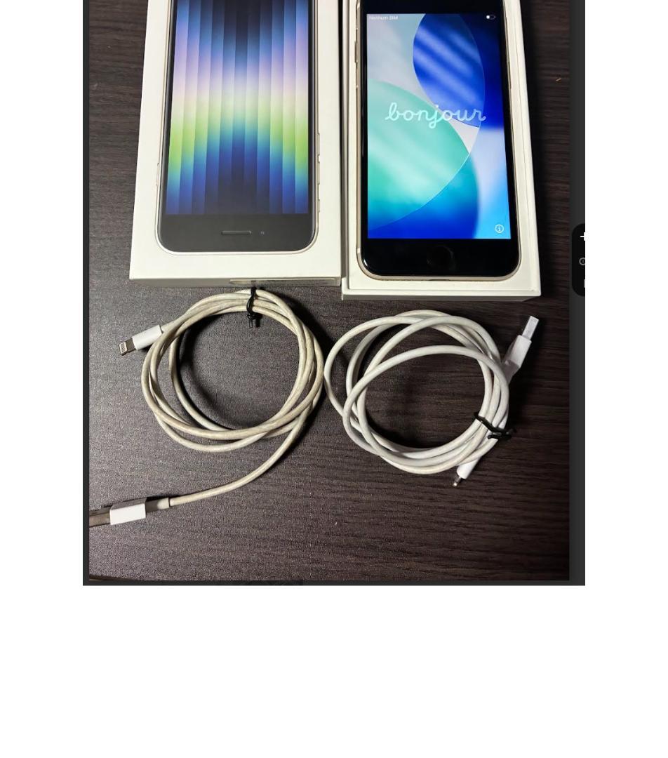 iPhoneSE3 white SIMフリー 64G 充電ケーブル２本付き