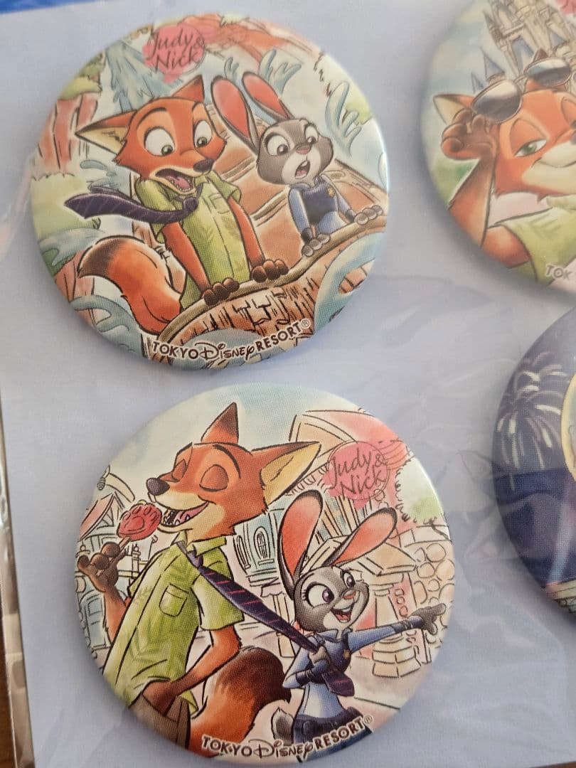 ズートピア 缶バッジ 4個セット➕️マスキングテープ２種