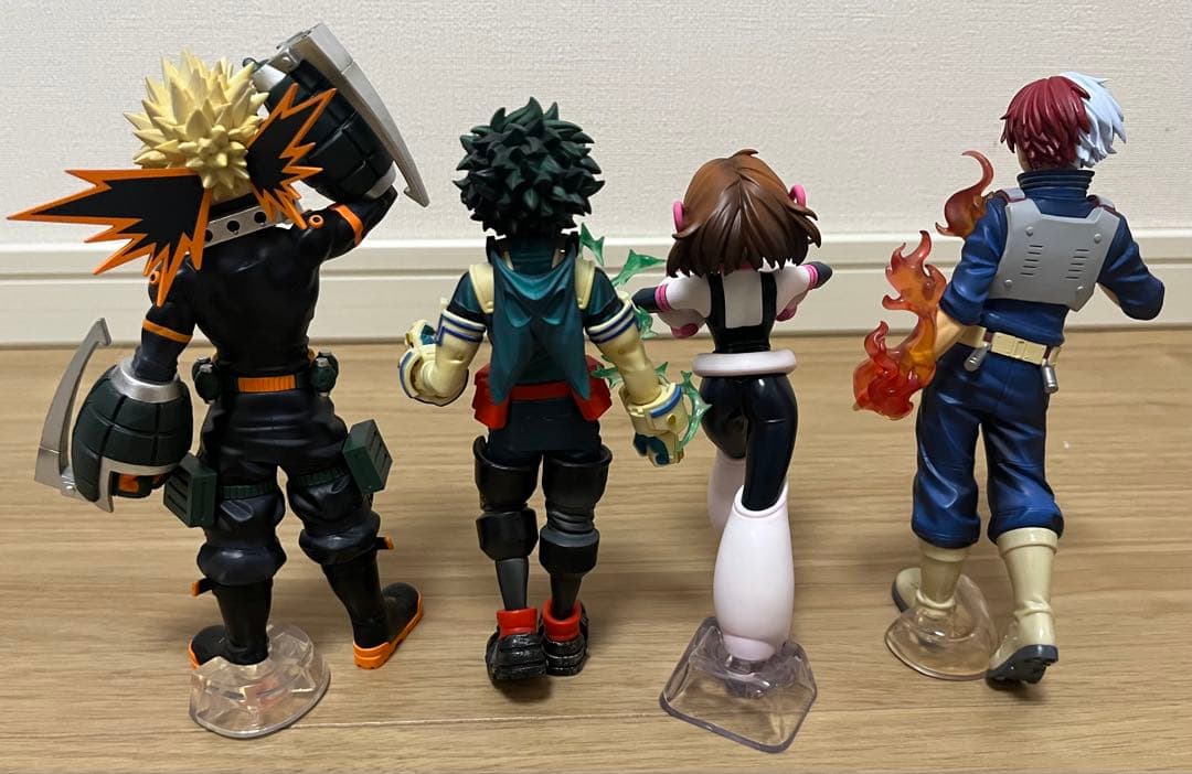 僕のヒーローアカデミア 緑谷出久 爆豪勝己 轟焦凍 お茶子フィギュア　4点セット