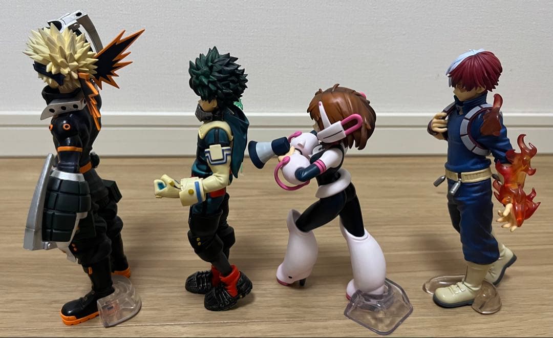 僕のヒーローアカデミア 緑谷出久 爆豪勝己 轟焦凍 お茶子フィギュア　4点セット